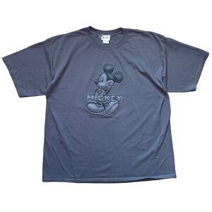 Vintage Walt Disney World Mickey Mouse Embossed 3D Shirt Gray XL Raised Design